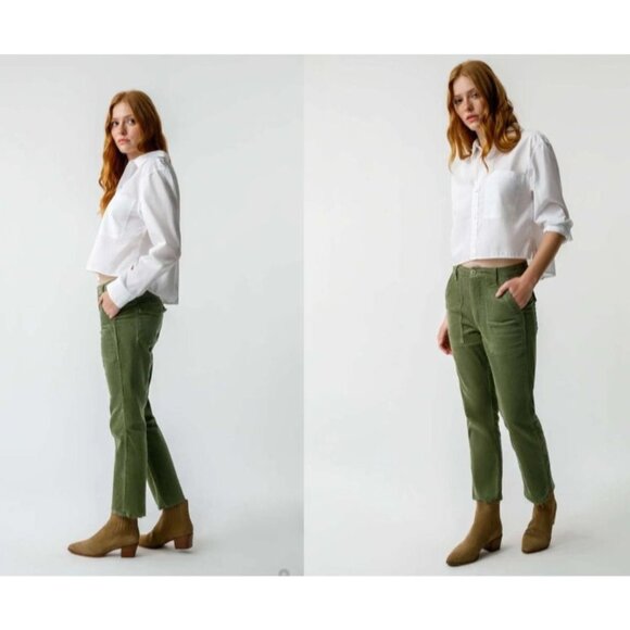 AMO Green Corduroy Pants Size 24 - Picture 1 of 5